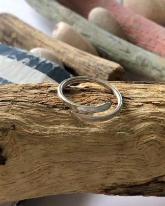 Silver Hammered Wrap Ring