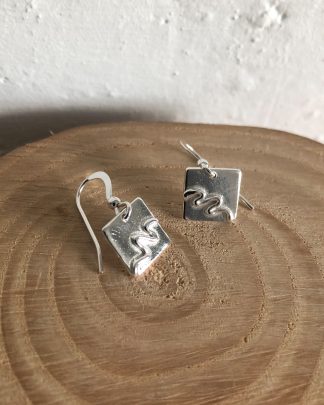 Sand Wave Square Drop Earrings