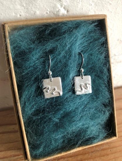 Sand Wave Square Drop Earrings