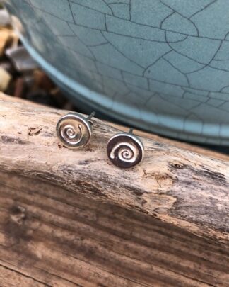 Recycled-Silver-Spiral-Stud-Earrings