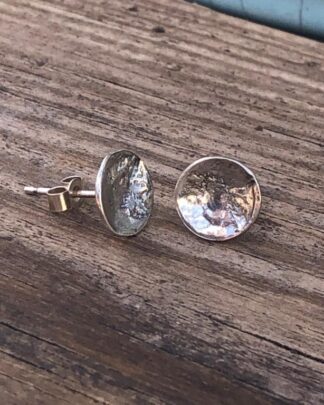 Silver-shorescape-dome-stud-earrings